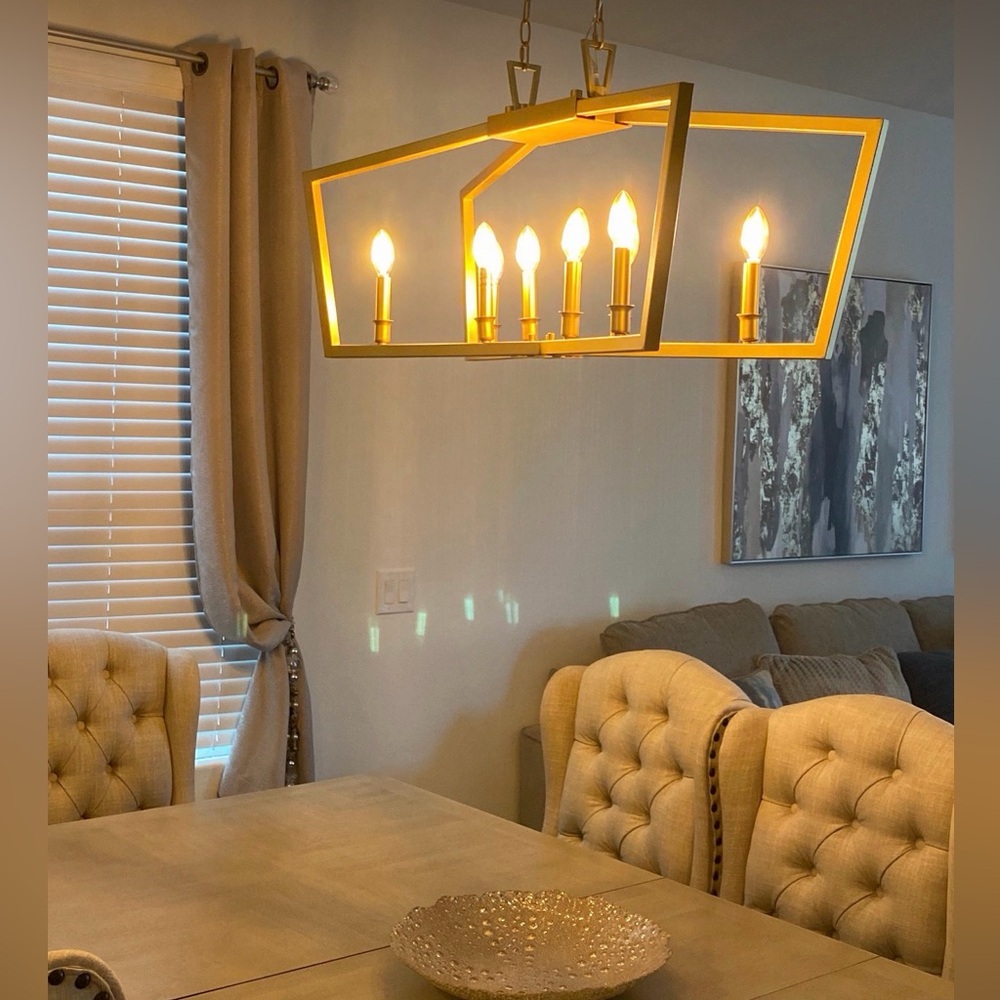 Modern Gold Geometric Chandelier